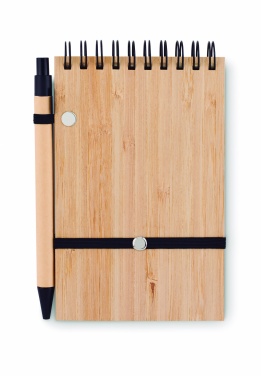 Logo trade promotional products picture of: A6 bamboo notepad with pen SONORABAM